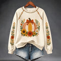 Women's Autumn Pumpkin Print Sweatshirt