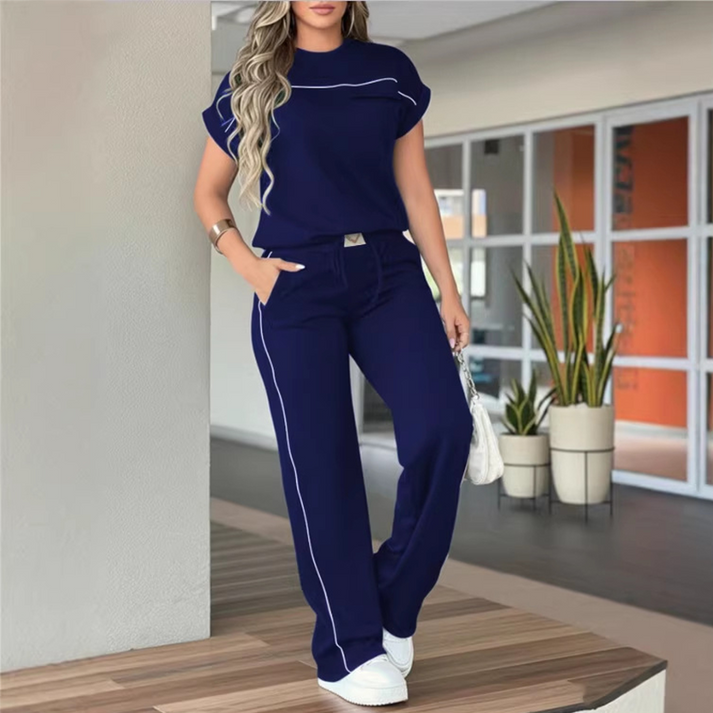 🔥LIMITED TIME 50% OFF!🔥Women's Casual Short Sleeve Top & Wide Leg Pants Set