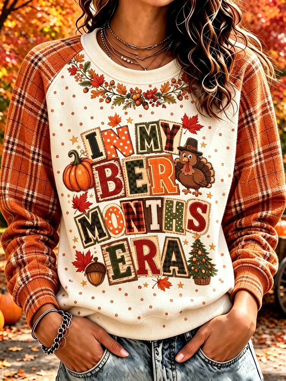 Women's In My Ber Months Era Print Crew Neck Sweatshirt