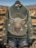 Women's Highland Denim Print Sweatshirt