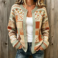 Women's Vintage Maple Leaf And Floral Knit Cardigan