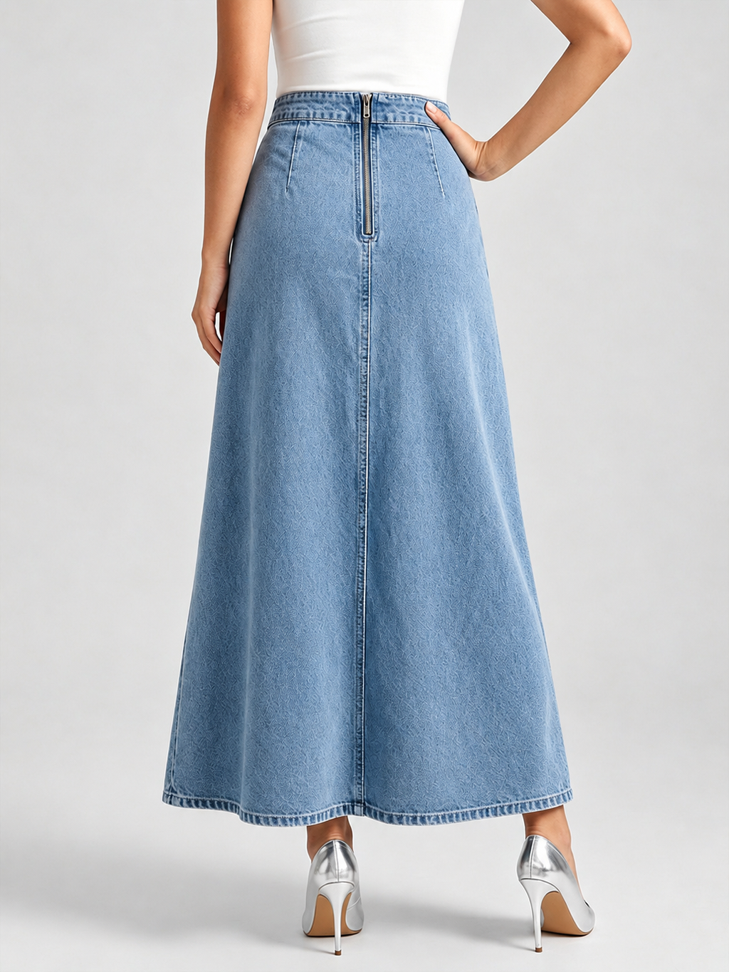 Elegant 3d Floral Ruffled Slit Skirt