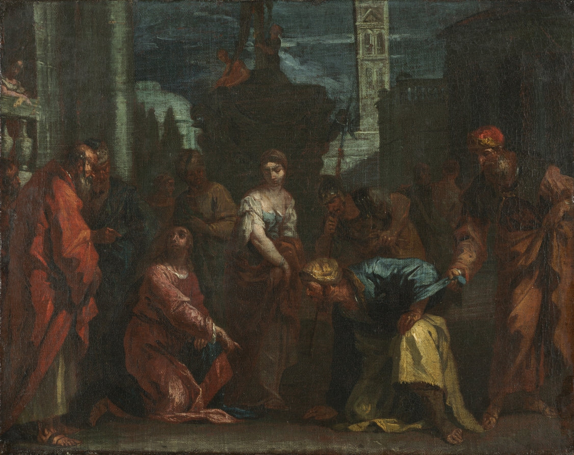 Christ and the Woman Taken in Adultery by Sebastiano Ricci (Italian, 1659–1734) - Classic Art canvas print