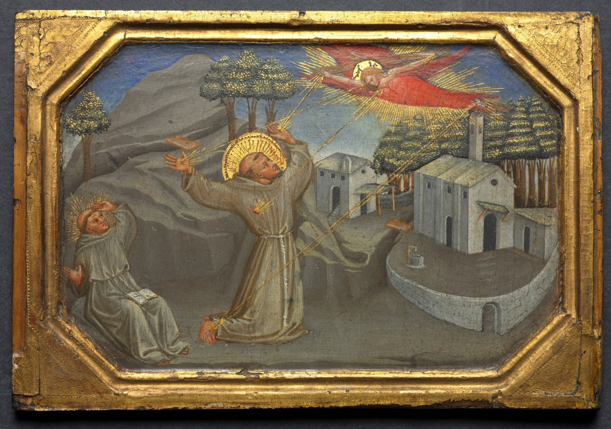 St. Francis of Assisi Receiving the Stigmata by Bicci di Lorenzo (Italian, 1373–1452) - Classic Art canvas print
