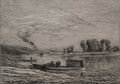 The Boat in Conflans by Charles François Daubigny (French, 1817–1878) - Classic Painting canvas print