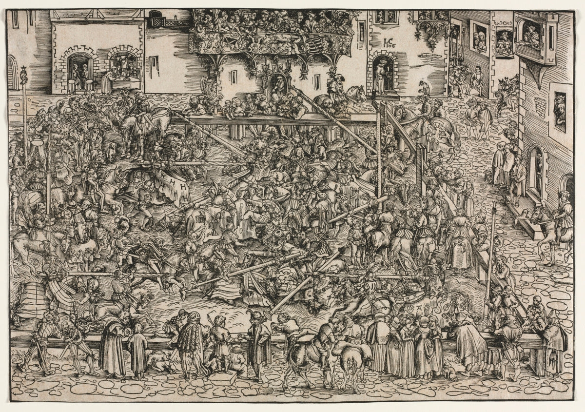 A Tournament by Lucas Cranach (German, 1472–1553) - Classic Painting canvas print