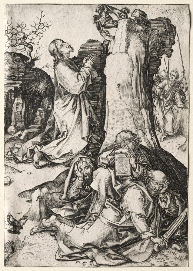 The Passion The Agony in the Garden by Martin Schongauer (German, c. 1450–1491) - Classic Art canvas print