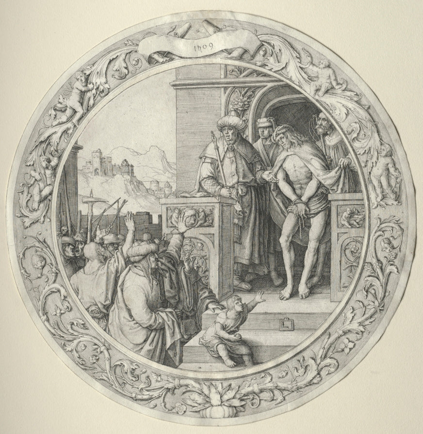 The Round Passion Christ Presented to the People by Lucas van Leyden (Netherlandish, 1494–about 1533) - Classic Painting canvas print