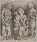 Holy Family with St. Elizabeth and the Infant St. John the Baptist by Giovanni Antonio da Brescia (Italian, about 1460–about 1520) - Classic Art canvas print