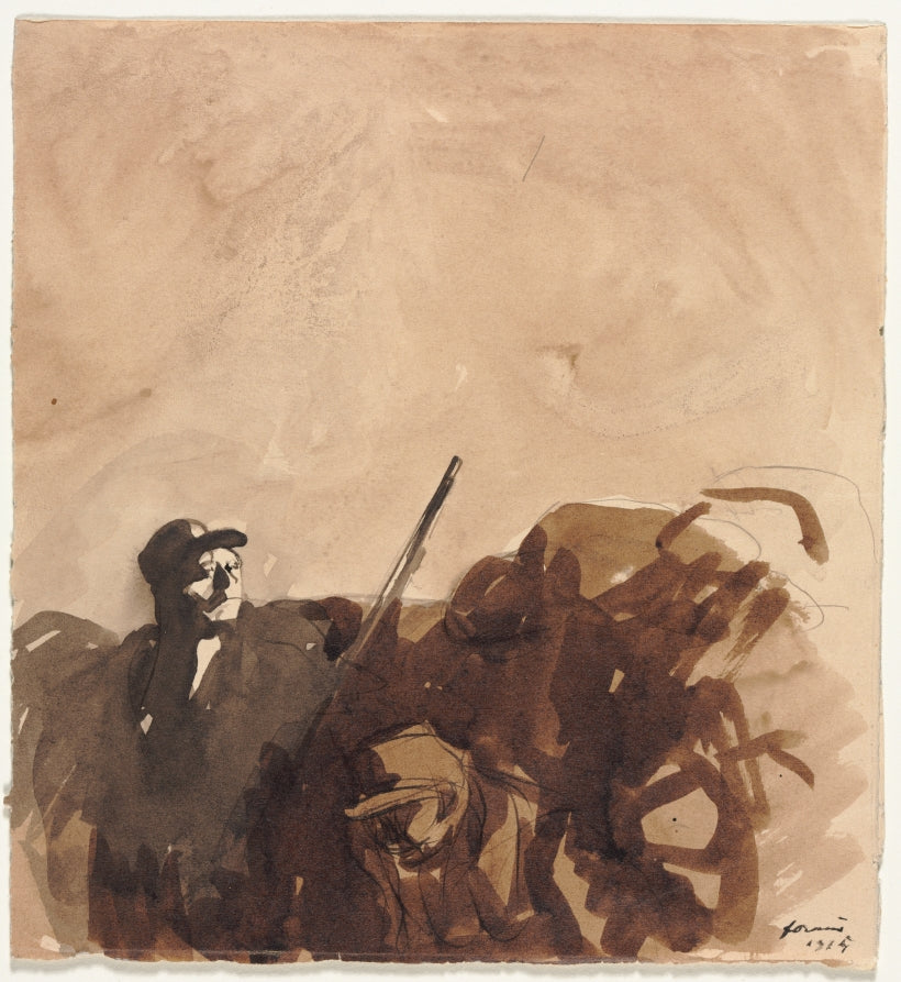 Soldier in a Trench recto by Jean Louis Forain (French, 1852–1931) - Classic Painting canvas print