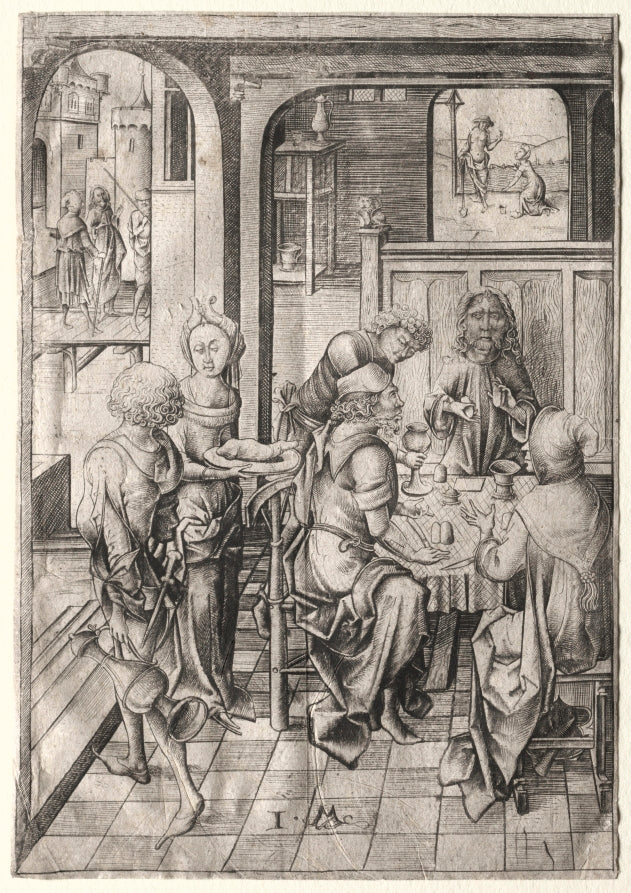 Supper at Emmaus by Israhel van Meckenem (German, c. 1440–1503) - Classic Art canvas print