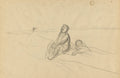 Two Figures on a Road verso by Jean Louis Forain (French, 1852–1931) - Classic Painting canvas print