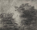 Stags by Charles François Daubigny (French, 1817–1878) - Classic Painting canvas print