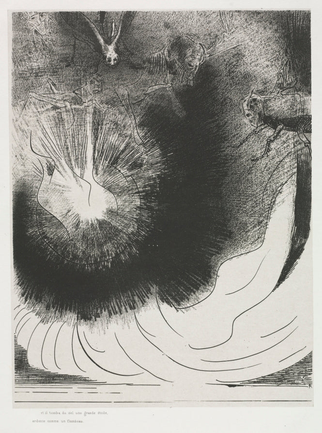 And There Fell a Great Star from Heaven, Burning as it were a Lamp by Odilon Redon (French, 1840–1916) - Symbolist canvas print