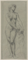 Nude Woman by Alphonse Legros (French, 1837–1911) - Classic Painting canvas print
