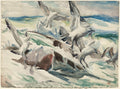 Gulls Feeding by Henry Keller (American, born Germany, 1869–1949) - Classic Painting canvas print