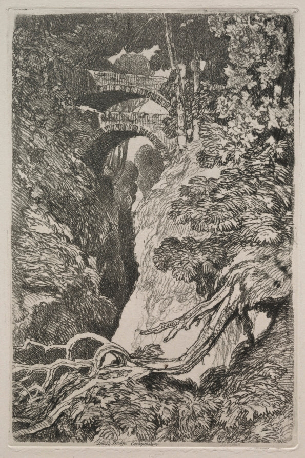 Liber Studiorum  Devil's Bridge, Cardiganshire by John Sell Cotman (British, 1782–1842) - Classic Painting canvas print