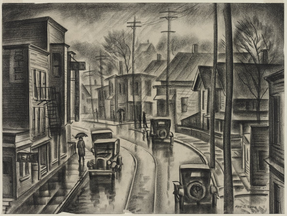 Wet Little Italy by Alpo S. Tuura (American, 1902–1928) - Classic Painting canvas print