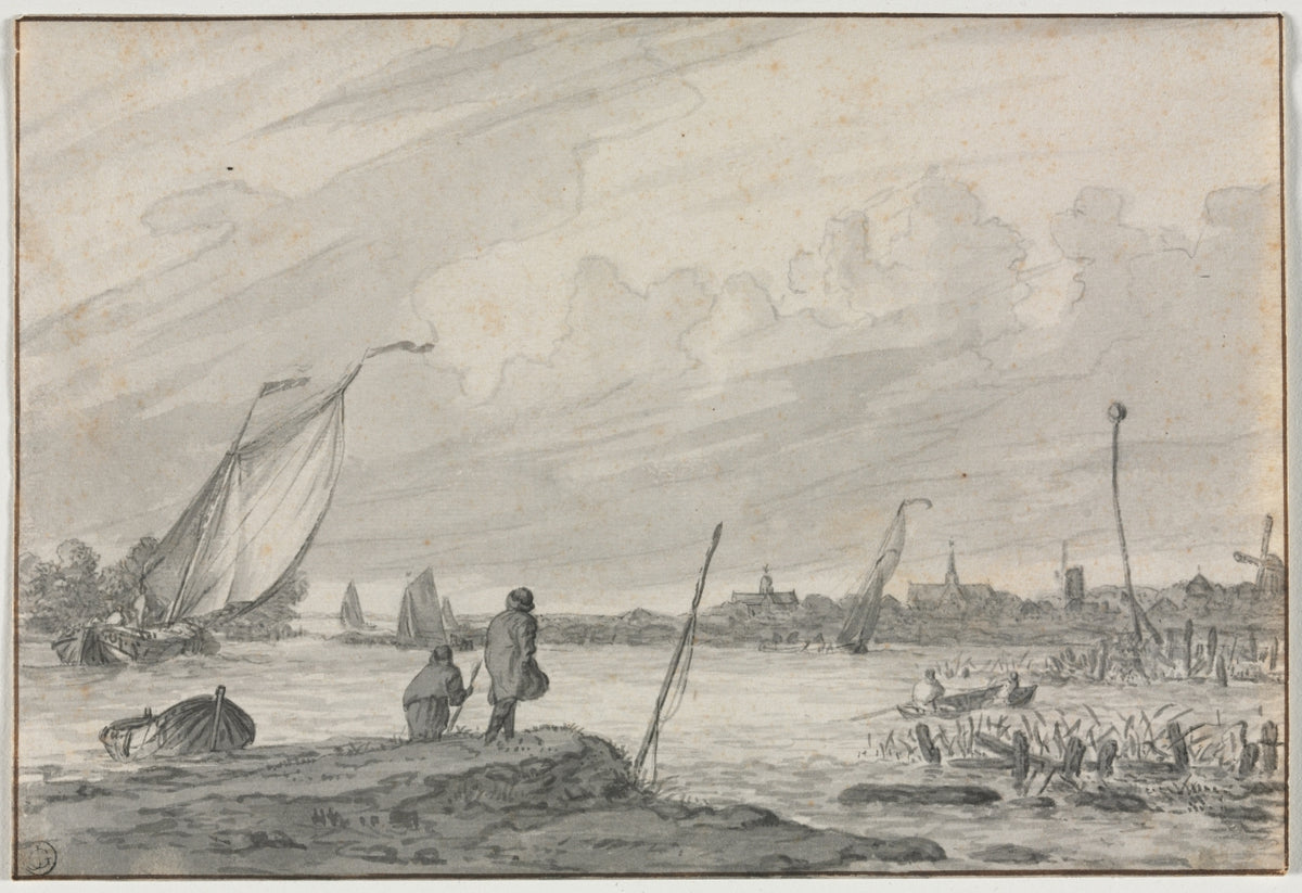 View of Alkmaar with Boats by  - Classic Painting canvas print