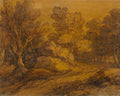 Scene with a Road Winding through a Wood by Thomas Gainsborough (British, 1727–1788) - Classic Painting canvas print