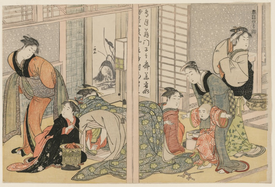 Elegant Pleasures of the Four Seasons by Kitagawa Utamaro (Japanese, 1753?-1806) - Classic Painting canvas print