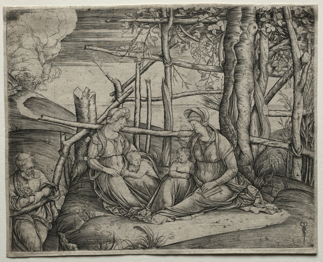 The Holy Family with Saint Elizabeth by Jacopo de' Barbari (Italian, c. 1460/70–c. 1516) - Classic Art canvas print