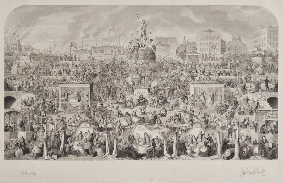 The Drinking Customs of Society or Worship of Bacchus by George Cruikshank (British, 1792–1878) - Classic Art canvas print