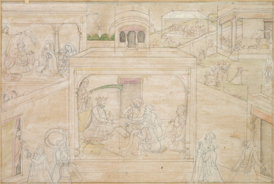Bhimas consultation with the astrologer, from a Nala-Damayanti by  - Classic Art canvas print