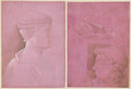 Bust of a Woman recto Head of a Man, Two Studies of a Woman's Profile, and a Study of An Angel verso by Benozzo Gozzoli (Italian, 1420–1497) - Classic Art canvas print