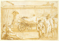 Peasants with a Farm-cart by Giovanni Domenico Tiepolo (Italian, 1727–1804) - Classic Painting canvas print
