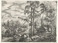 Landscape with the Town on a River and the Cottage between Trees by Hanns Lautensack (German, 1524–1566) - Classic Art canvas print