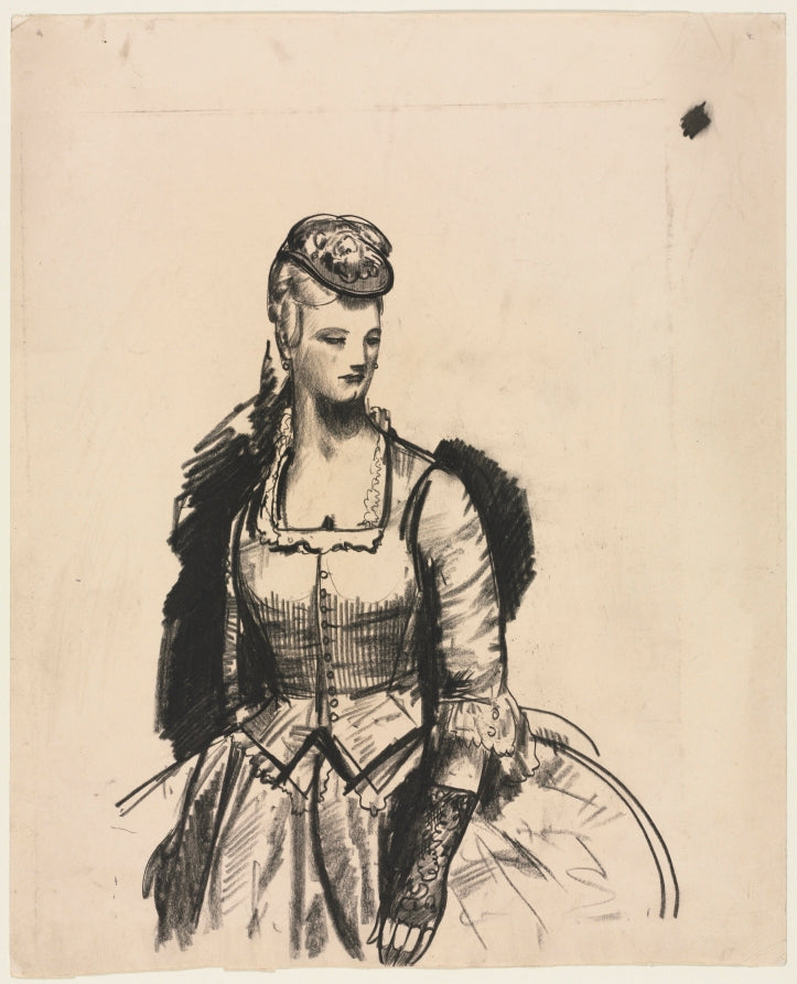 Woman with Hat by George Bellows (American, 1882–1925) - Classic Painting canvas print