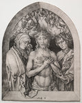 Christ as the Man of Sorrows between the Virgin and St. John by Martin Schongauer (German, c. 1450–1491) - Classic Art canvas print