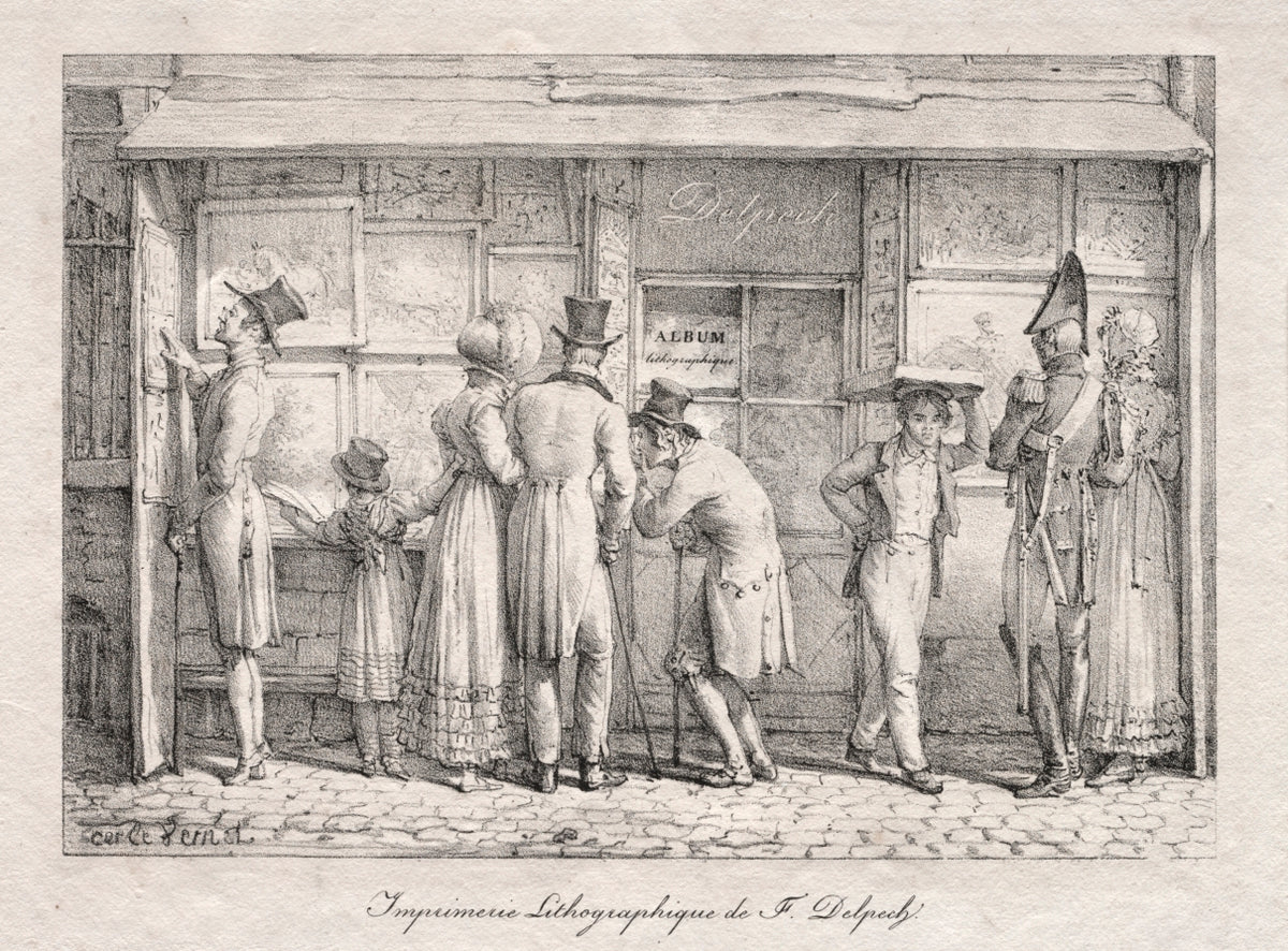 Delpech Lithographic Print Shop by Carle Vernet (French, 1758–1836) - Classic Painting canvas print