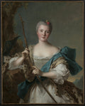 Portrait of a Woman as Diana by Jean-Marc Nattier (French, 1685–1766) - Classic Art canvas print
