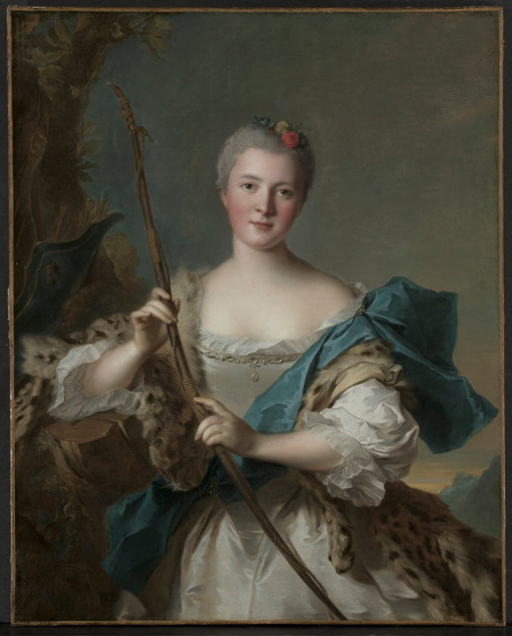 Portrait of a Woman as Diana by Jean-Marc Nattier (French, 1685–1766) - Classic Art canvas print