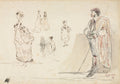 Sketches of Figures by Alphonse Marie Adolphe de Neuville (French, 1835–1885) - Classic Painting canvas print