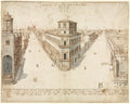 Eighteen Views of Rome The Quattro Fontane Looking Toward Santa Maria Maggiore by Lievin Cruyl (Flemish, c. 1640-c. 1720) - Classic Painting canvas print