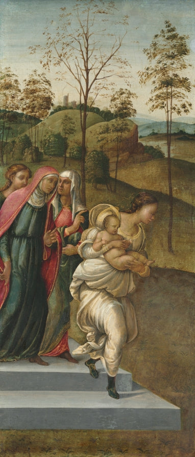 John the Baptist being carried to Zacharias by Francesco Granacci (Italian, 1469–1543) - Classic Art canvas print
