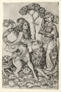 Samson Rending the Lion by Master ES (German, active 1450–67) - Classic Painting canvas print