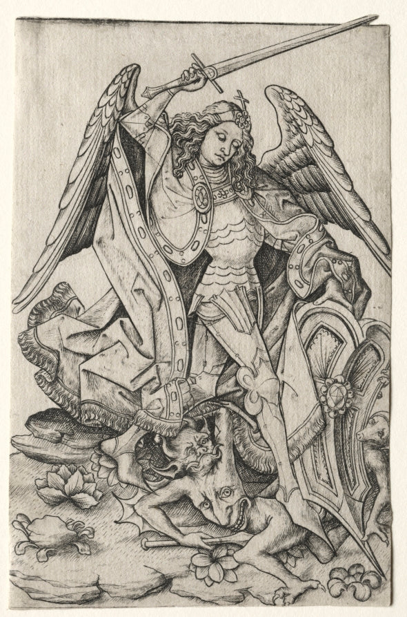 Saint Michael by Master ES (German, active 1450–67) - Classic Painting canvas print