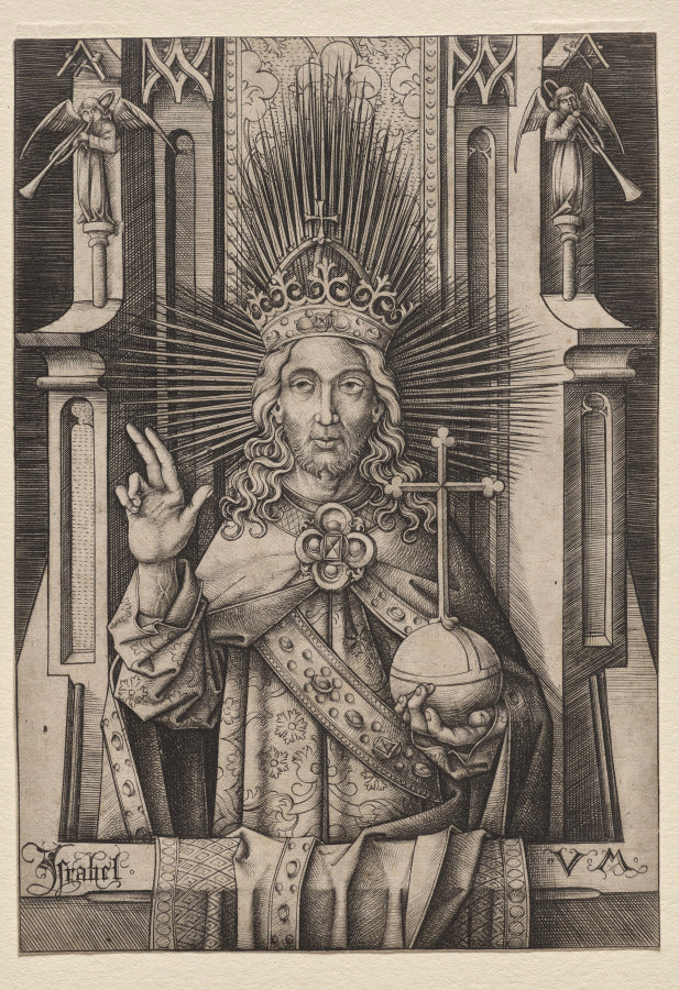 Christ the Redeemer Salvator Mundi by Israhel van Meckenem (German, c. 1440–1503) - Classic Painting canvas print