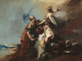 The Sacrifice of Isaac, Tobias and the Angel, The Angels Appearing to Abraham, Abraham Welcoming the Three Angels painting series by Francesco Guardi (Italian, 1712–1793) - Classic Art canvas print