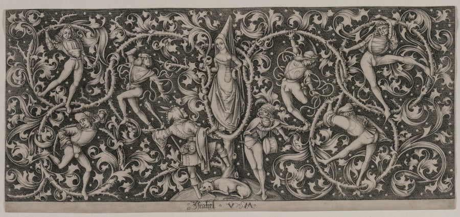 Ornament with Dance of the Lovers by Israhel van Meckenem (German, c. 1440–1503) - Classic Art canvas print