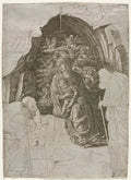 Virgin and Child in the Grotto Adoration of the Magi by Premier Engraver (Italian, active about 1500) - Classic Art canvas print