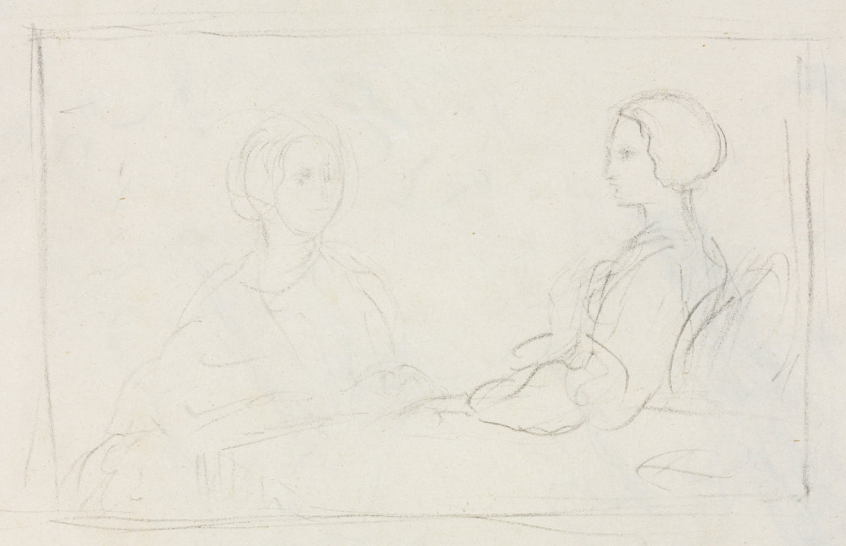 Two Seated Women verso by Edgar Degas (French, 1834–1917) - Classic Painting canvas print