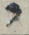 Mademoiselle Louise Riesener in a Hat by Berthe Morisot (French, 1841–1895) - Classic Art canvas print