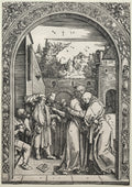 The Meeting of Joachim and Anna at the Golden Gate by Albrecht Dürer (German, 1471–1528) - Classic Painting canvas print