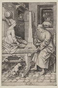 The Organ Player and His Wife by Israhel van Meckenem (German, c. 1440–1503) - Classic Painting canvas print
