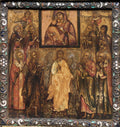 Portable Triptych Icon Adoration of the Miracle-Working Icon of the Vladimir Mother of God by  - Classic Art canvas print